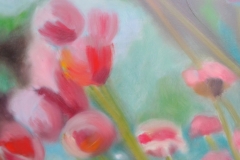 Etamines 5 sur bois 50X50